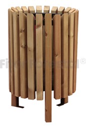 Papelera madera tratada