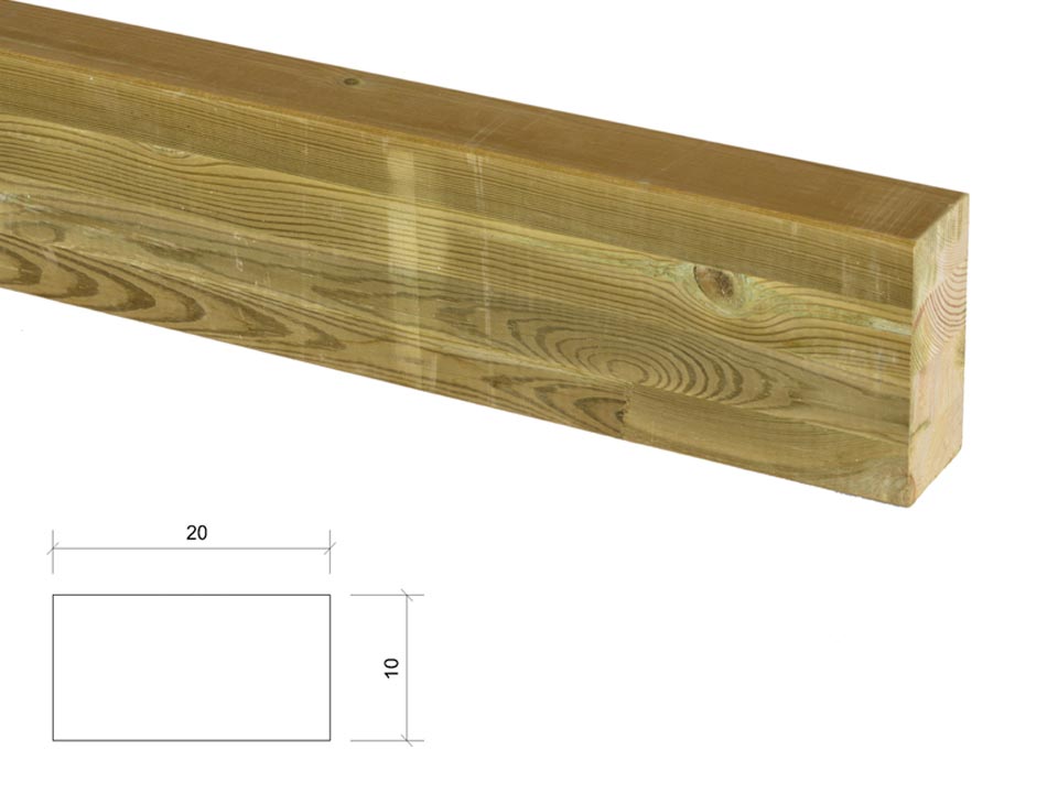 Viga de Pino laminada tratada y cepillada