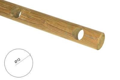 Poste pino nacional tratado y torneado 2 agujeros