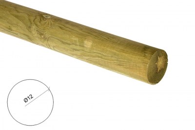 Poste de pino nacional tratado y torneado