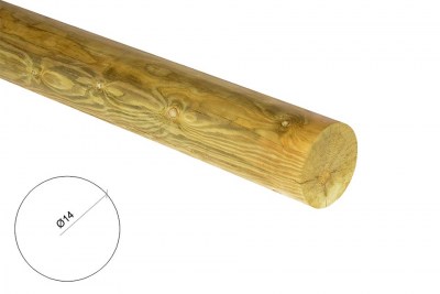 Poste de pino nacional tratado y torneado