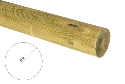 Poste de pino nacional tratado y torneado