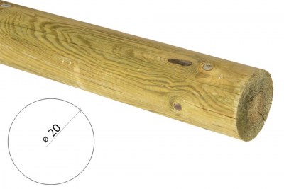 Poste de pino nacional tratado y torneado